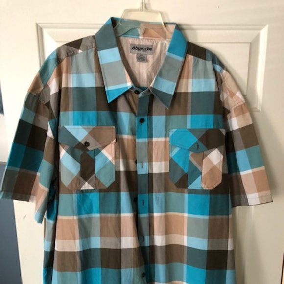 Ablanche Men's Short Sleeve Shirt, 5XL - Picture 1 of 2